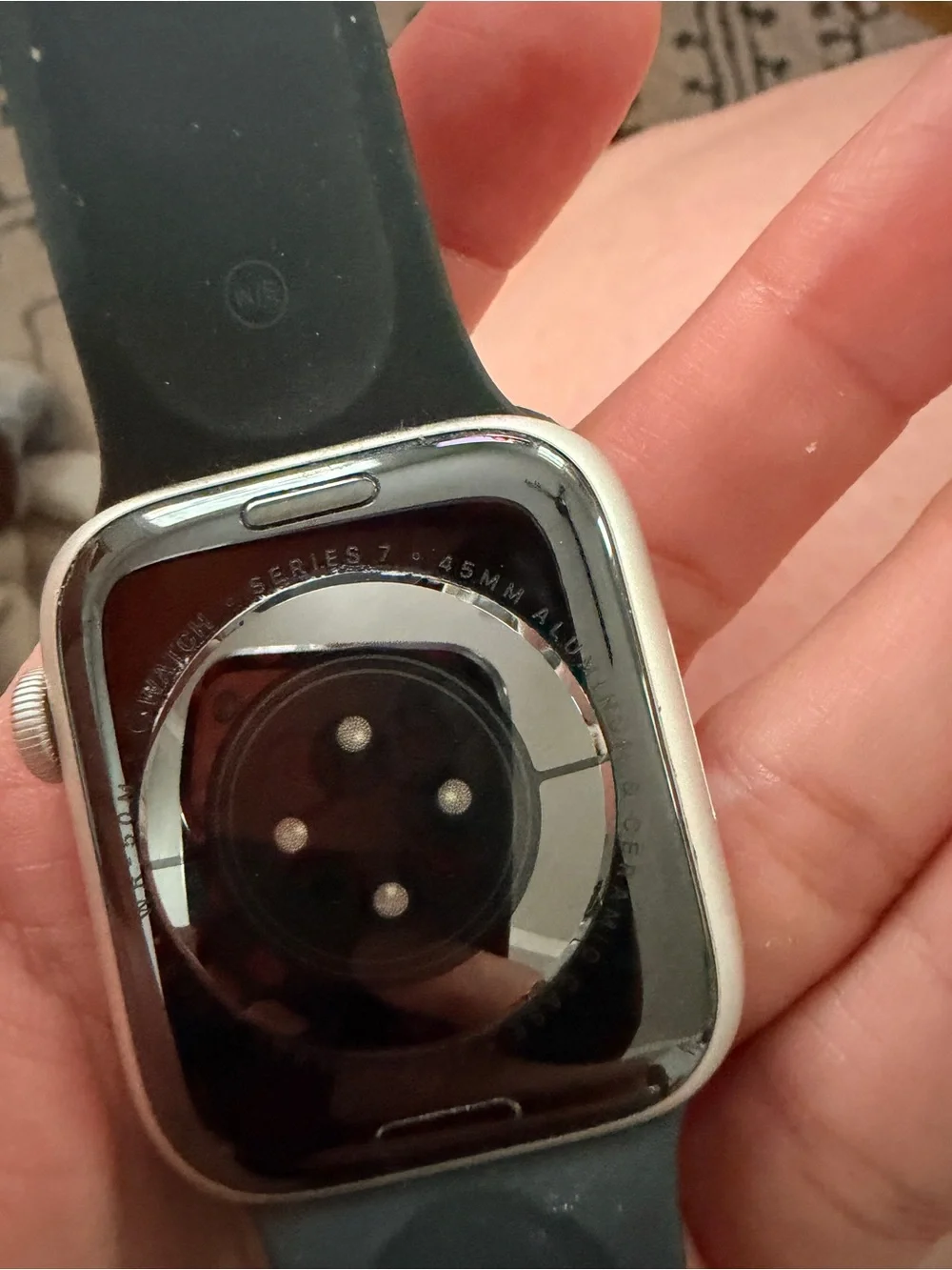 Apple Watch with Black Sport Band and Silver Case